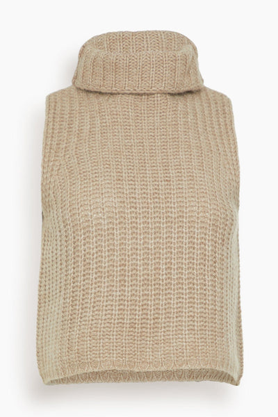 Saige Cropped Turtleneck in Eco Gravel