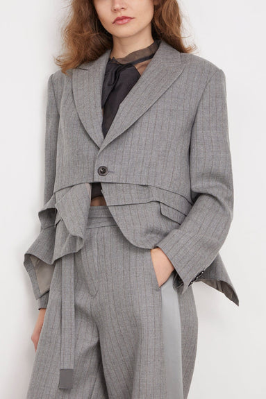 Sacai Jackets Chalk Stripe Jacket in Gray Sacai Chalk Stripe Jacket in Gray