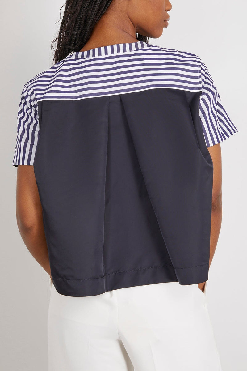 Sacai Cotton Poplin x Nylon Twill Pullover in Navy Stripe x Navy – Hampden  Clothing