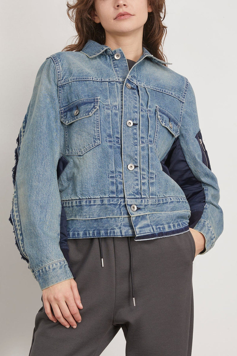 Sacai Denim x Nylon Twill Jacket in Light Blue – Hampden Clothing