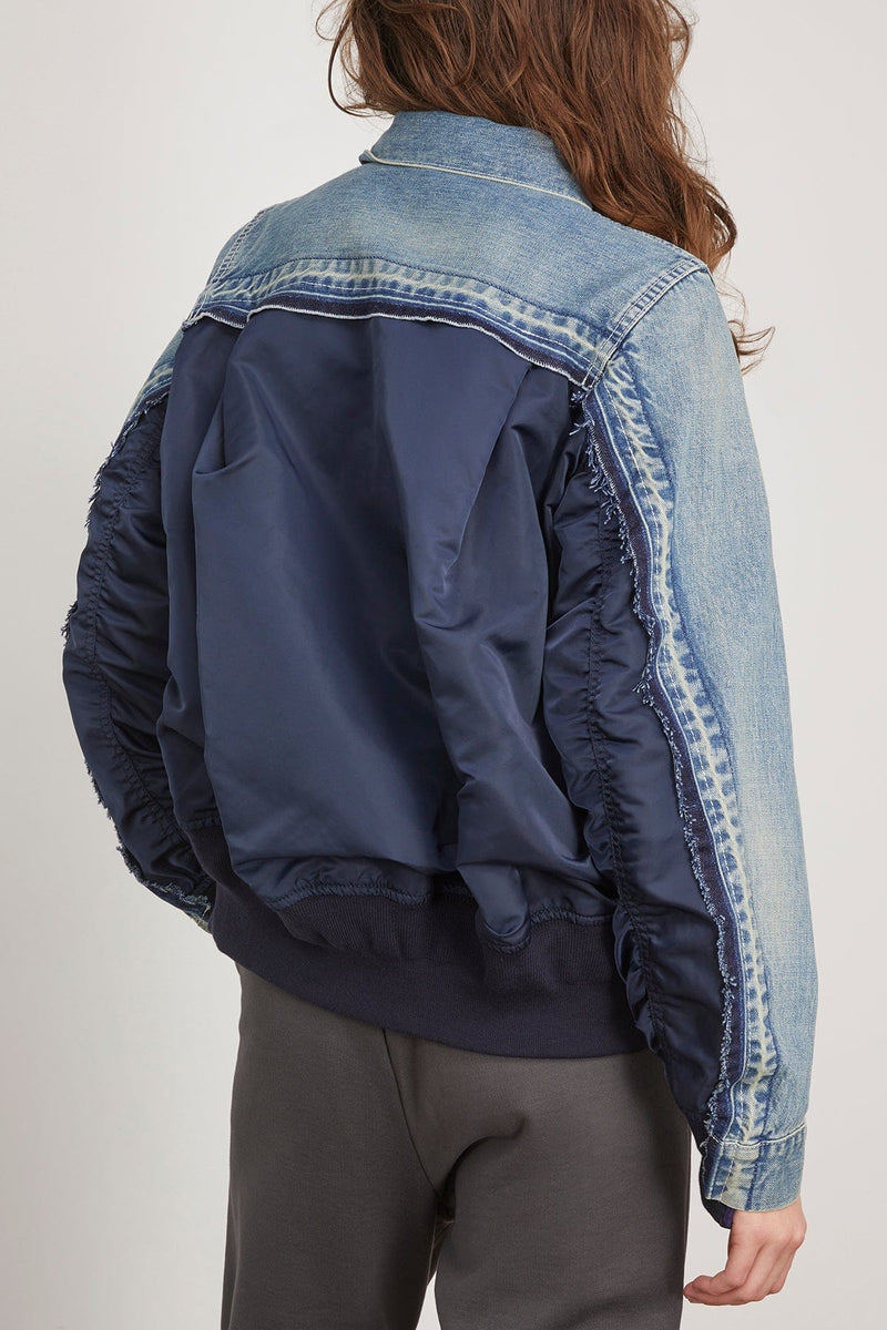 Sacai Denim x Nylon Twill Jacket in Light Blue – Hampden Clothing