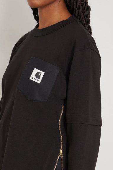 Sacai x Carhartt WIP Tops Long Sleeve T-Shirt in Black Sacai x Carhartt Long Sleeve T-Shirt in Black