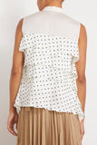 Sacai Tops Polka Dot Flock Print Pullover in Off White Sacai Polka Dot Flock Print Pullover in Off White