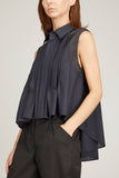 Sacai Tops Suiting Mix Shirt in Navy Sacai Suiting Mix Shirt in Navy