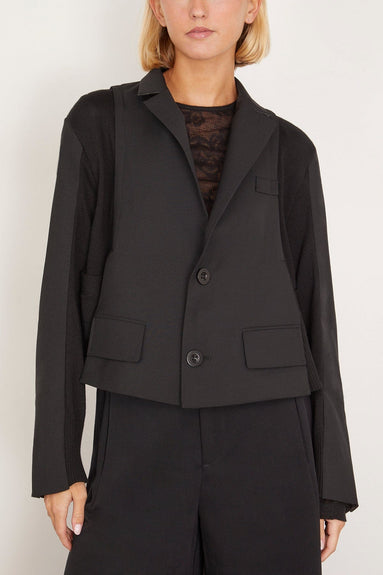 Sacai Jackets Suiting x Knit Jacket in Black Sacai Suiting x Knit Jacket in Black