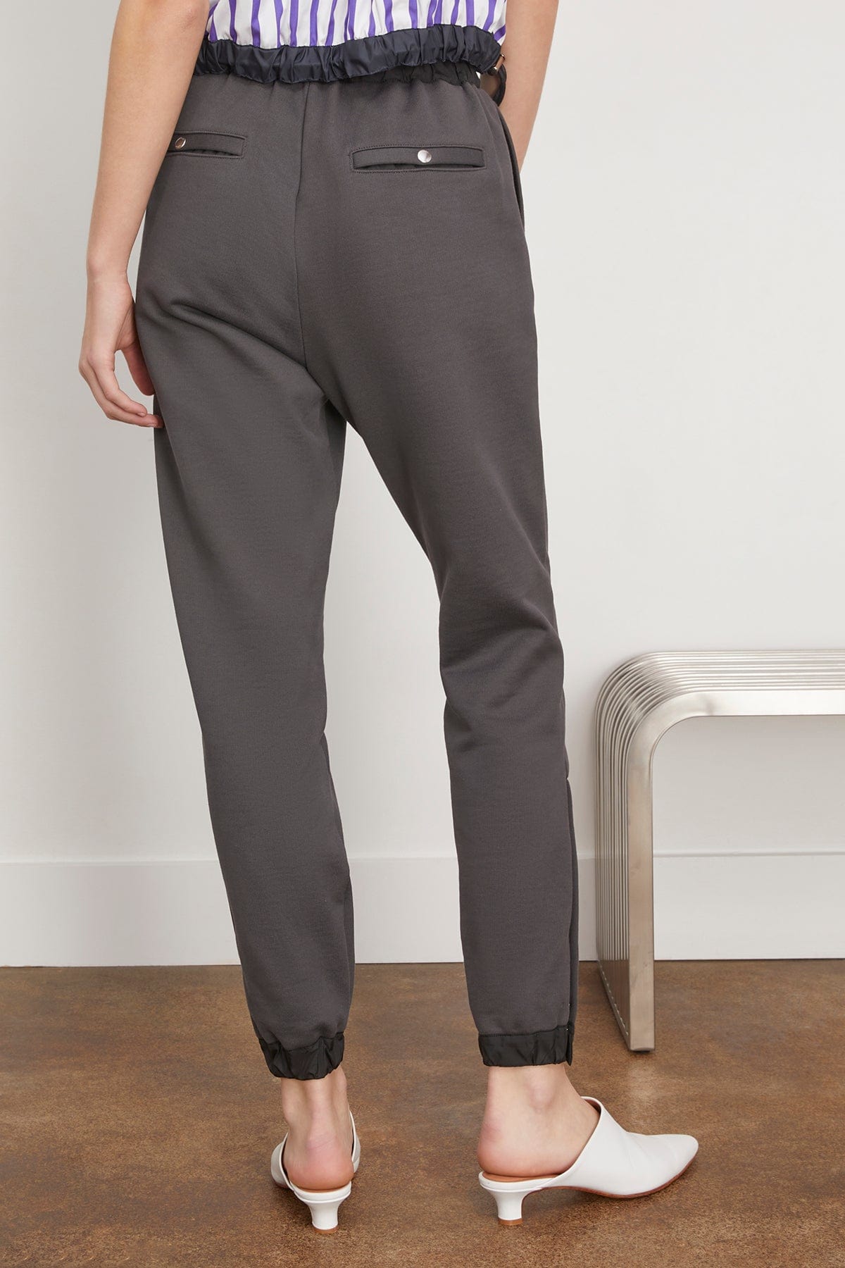 Sacai Pants Sweat Jersey Pants in Charcoal Gray Sacai Sweat Jersey Pants in Charcoal Gray