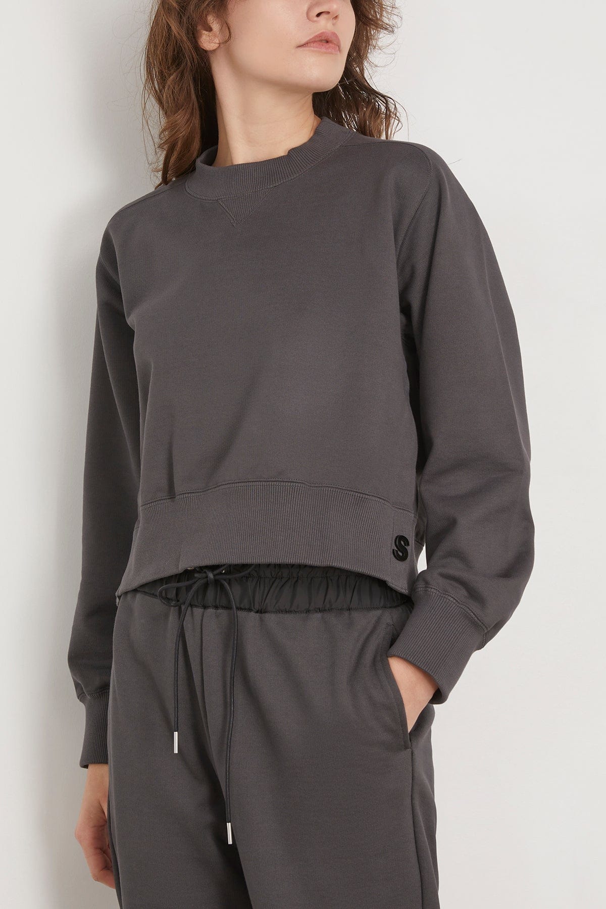 Sacai Sweatshirts Sweat Jersey Pullover in Charcoal Gray Sacai Sweat Jersey Pullover in Charcoal Gray
