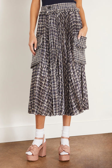 Sacai Skirts Tweed Skirt in Off White/Blue Sacai Tweed Skirt in Off White/Blue