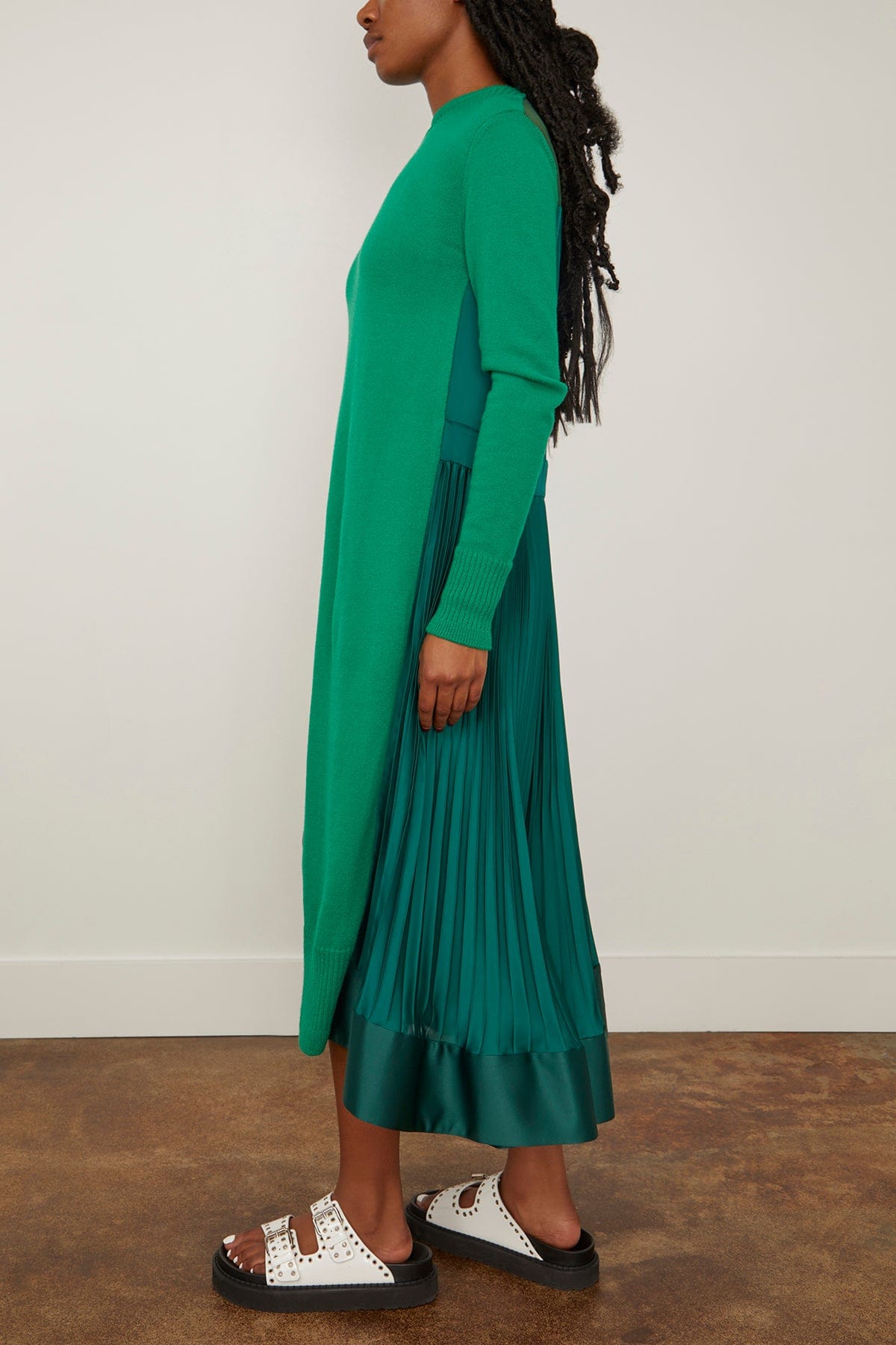 Sacai Casual Dresses Wool Knit Dress in Green Sacai Wool Knit Dress in Green