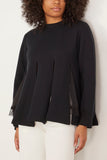 Sacai Sweatshirts Chiffon Mix Sponge Sweat Pullover in Black Chiffon Mix Sponge Sweat Pullover in Black