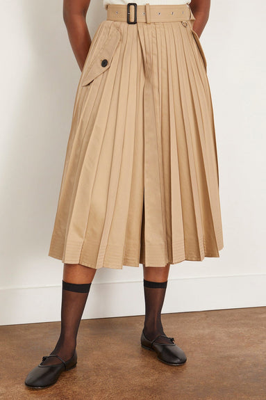 Sacai Skirts Cotton Gabardine Skirt in Beige Sacai Cotton Gabardine Skirt in Beige