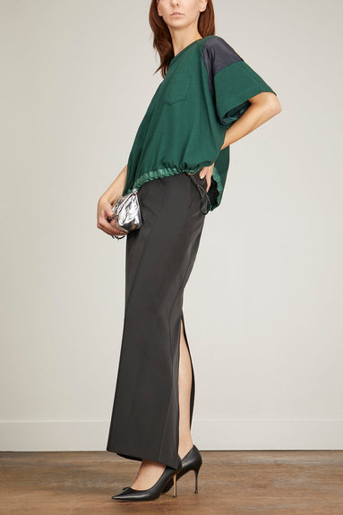 Sacai Tops Cotton Jersey T-Shirt in Green Sacai Cotton Jersey T-Shirt in Green