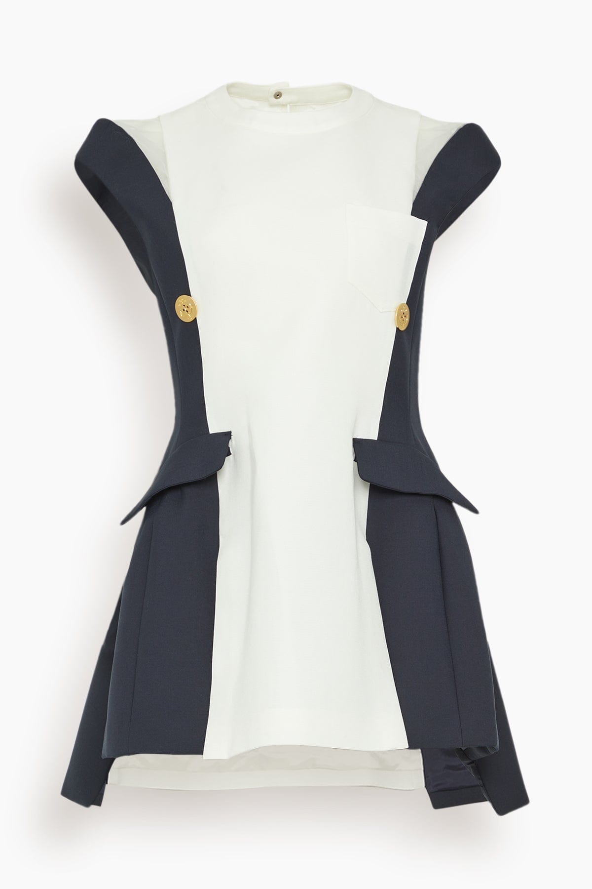 トップス sacai 23AW Wool Knit Satin Bonding Dress SACAI | SUITING BONDING MIX DRESS