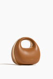 Leather Round Bag in Camel
