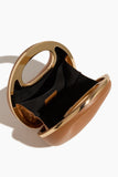 Leather Round Bag in Camel