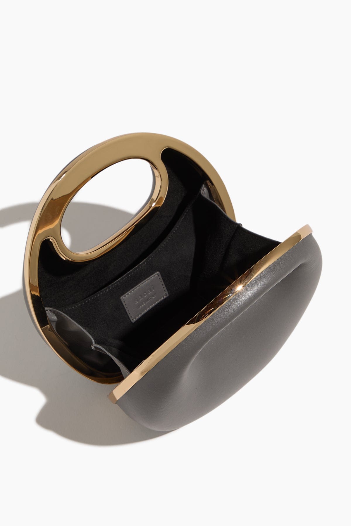 Sacai Leather Round Bag in Gray