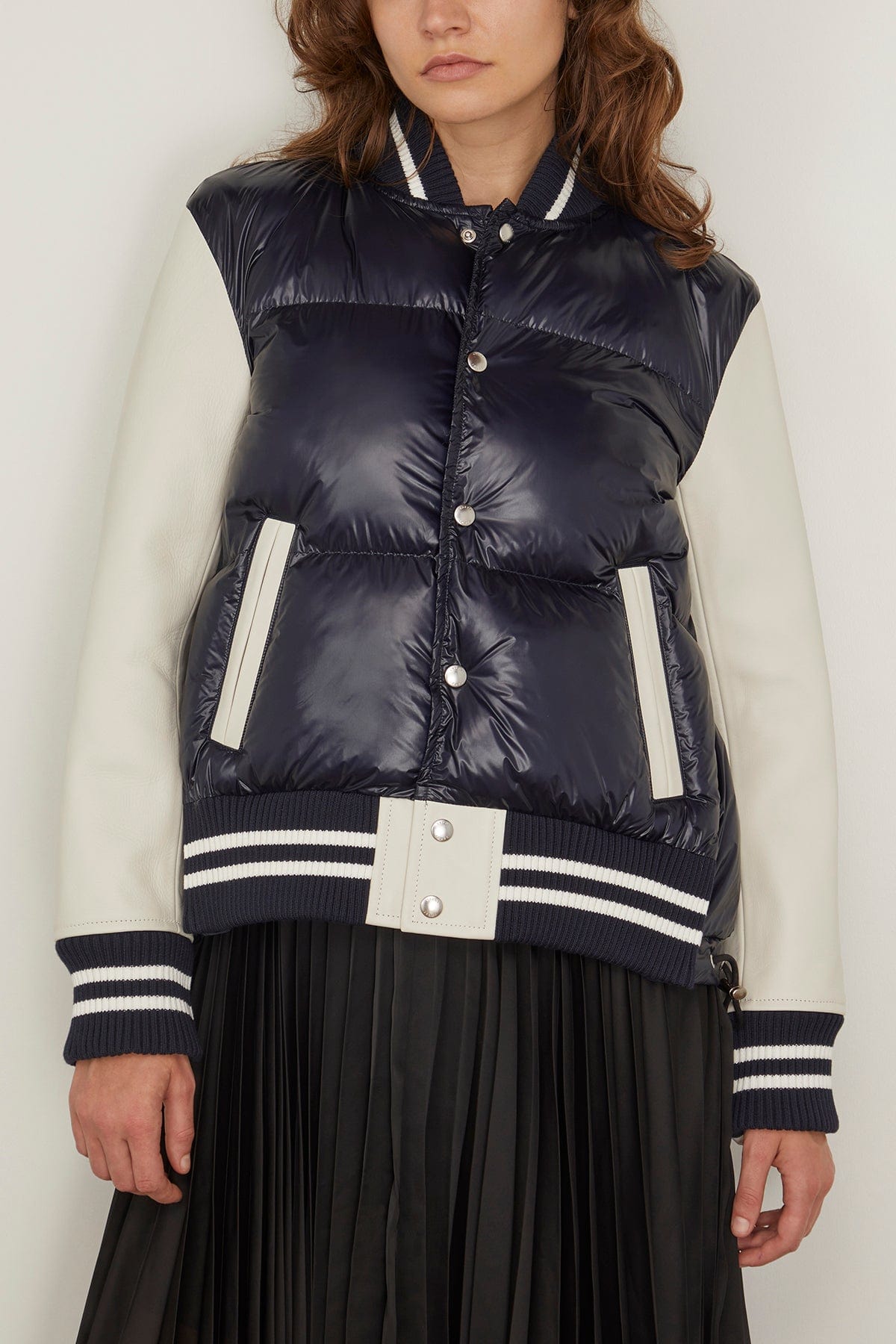 Sacai Jackets Padded Blouson in Navy/Off White Sacai Padded Blouson in Navy/Off White