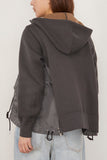 Sacai Jackets Sponge Sweat x Nylon Twill Hoodie in Gray Sacai Sponge Sweat x Nylon Twill Hoodie in Gray