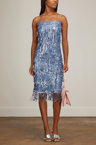 Samsoe Samsoe Cocktail Dresses Astella Dress in Midi Blue Samsoe Samsoe Astella Dress in Midi Blue