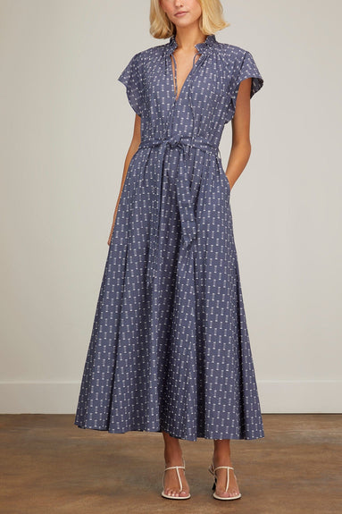 Samsoe Samsoe Casual Dresses Karookh Long Dress in Night Shadow Blue Samsoe Samsoe Karookh Long Dress in Night Shadow Blue
