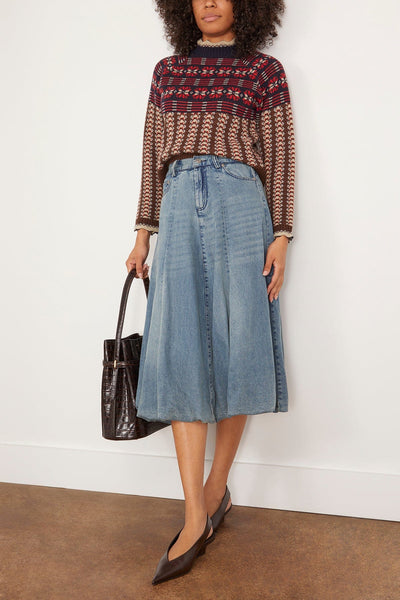 Sea Skirts Amari Denim Bubble Skirt in Blue SEA Amari Denim Bubble Skirt in Blue