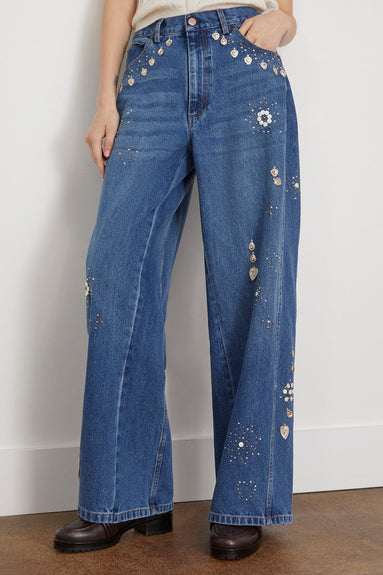 Sea Jeans Betina Beaded Jeans in Blue SEA Betina Beaded Jeans in Blue