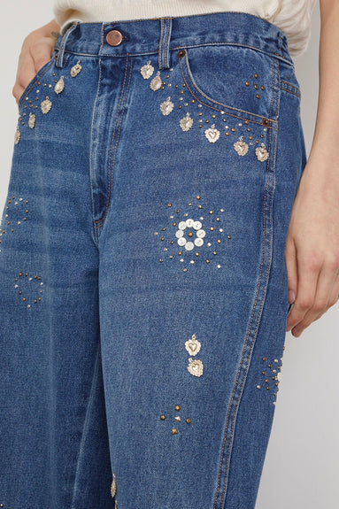 Sea Jeans Betina Beaded Jeans in Blue SEA Betina Beaded Jeans in Blue
