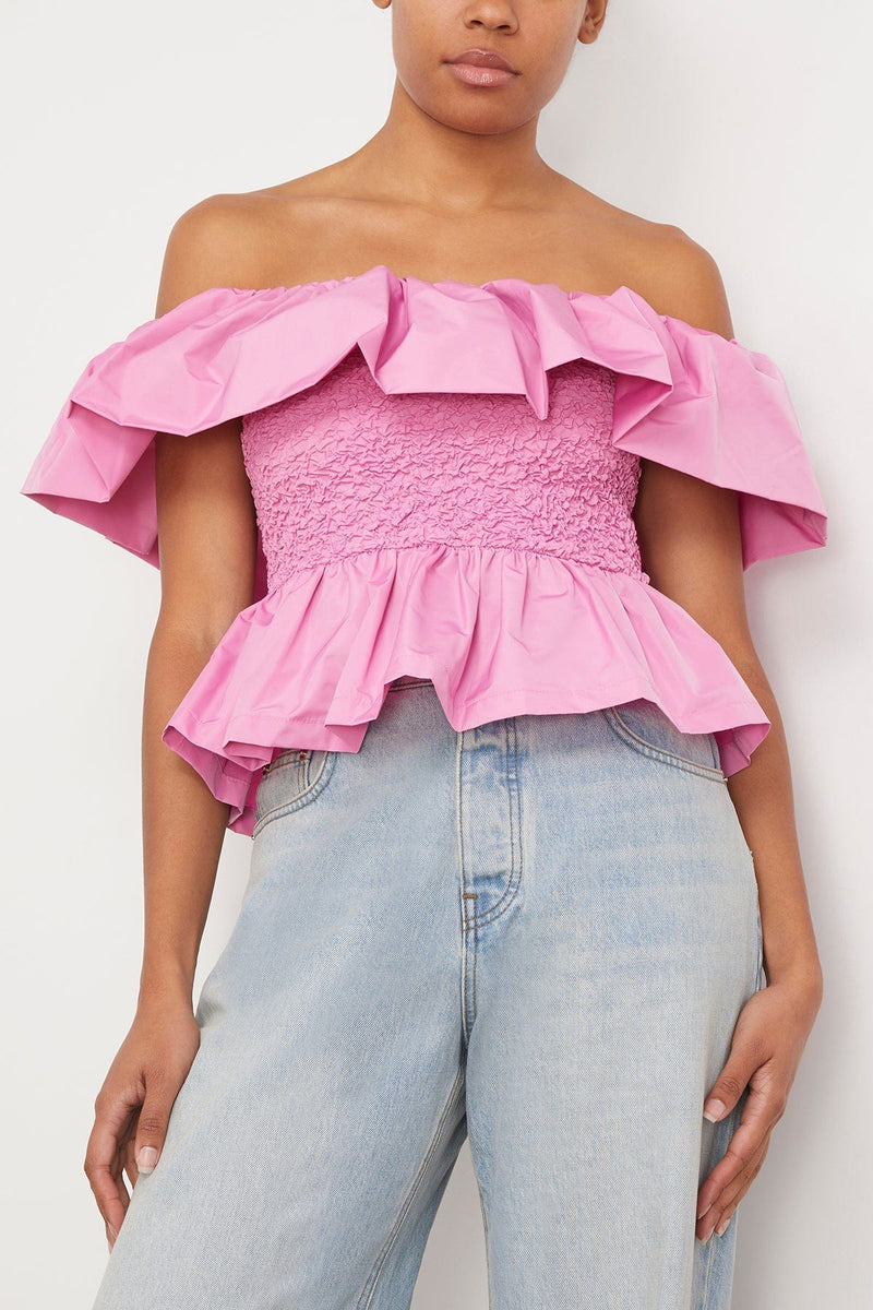 Sea NY Diana Taffeta Off Shoulder Top in Pink – Hampden Clothing