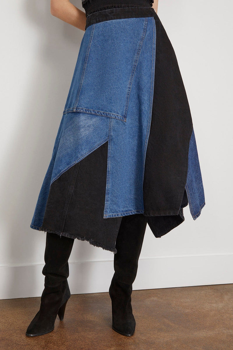 SEA Elena Denim Baggy Skirt in Multi – Hampden Clothing