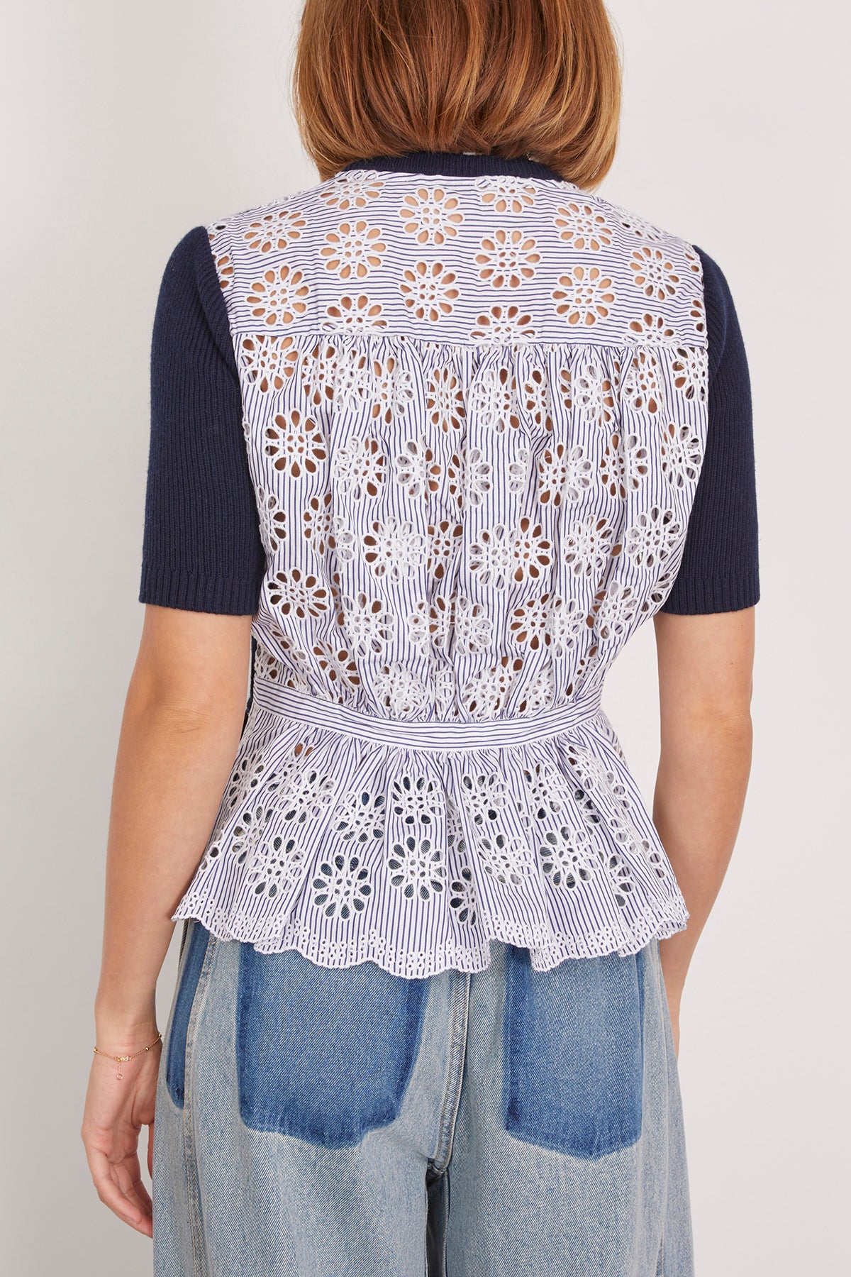 Sea Tops Lennon Short Sleeve Embroidered Top in Navy SEA Lennon Short Sleeve Embroidered Top in Navy