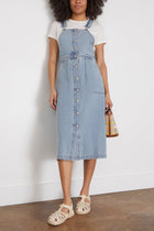 Sea Casual Dresses Marion Mended Denim Overall Dress in Blue Sea Marion Mended Denim Overall Dress in Blue