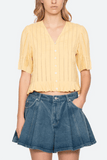 Sea Alberte Solid Bubble Sleeve Blouse in Yellow