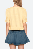 Sea Alberte Solid Bubble Sleeve Blouse in Yellow