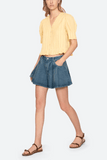 Sea Alberte Solid Bubble Sleeve Blouse in Yellow
