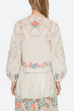 Sea Astrid Embroidery Long Sleeve Blouse in Multi