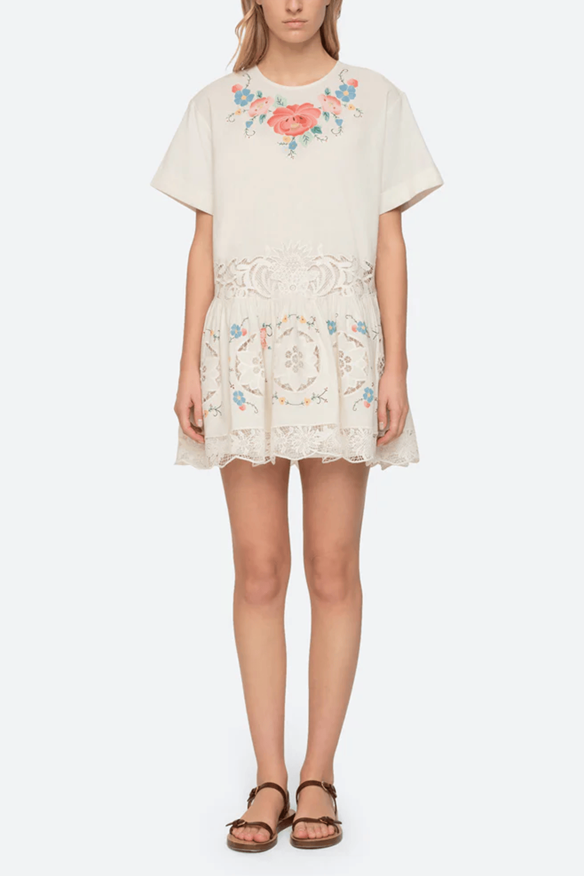 Sea Astrid Embroidery Mini Dress in Multi