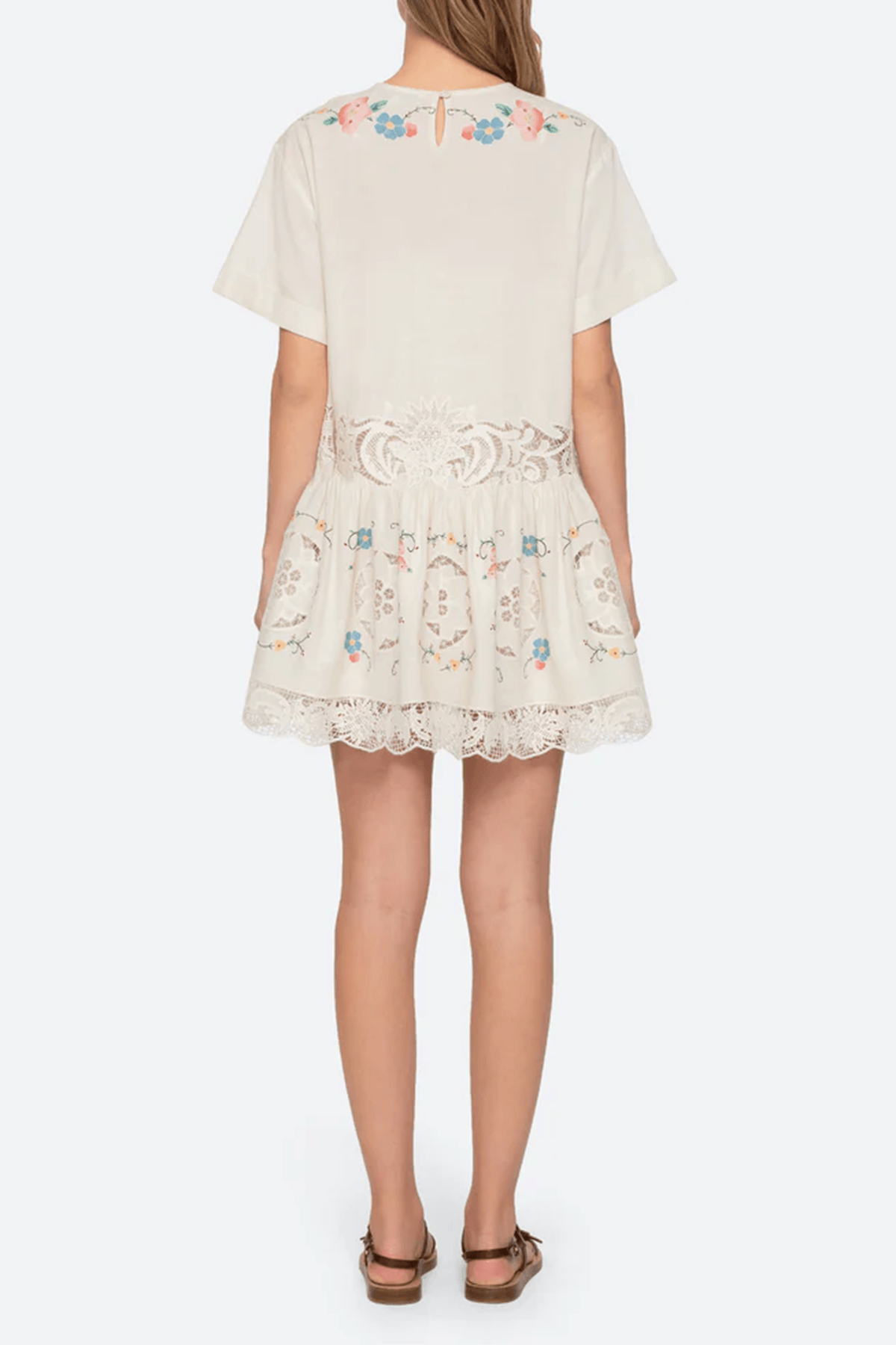 Astrid Embroidery Mini Dress in Multi