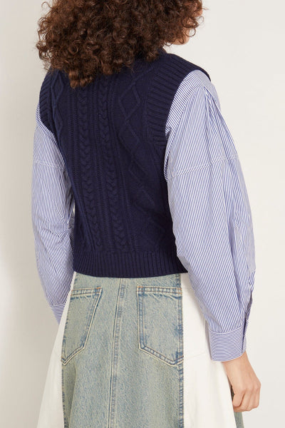 Sea Sweaters Caleb Cable Knit Combo Sweater in Navy Caleb Cable Knit Combo Sweater in Navy