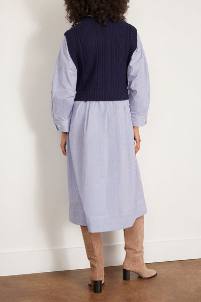 Sea Dresses Caleb Cable Knit Dress with Vest in Navy Caleb Cable Knit Dress with Vest in Navy