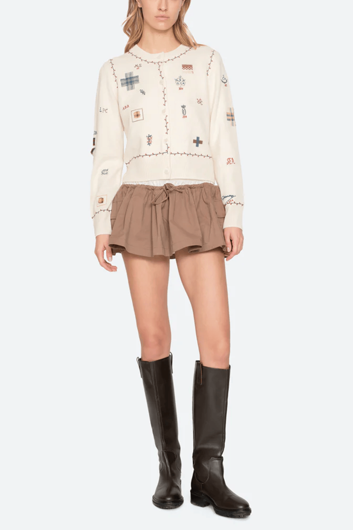 Sea Claira Knit Cardigan in Cream