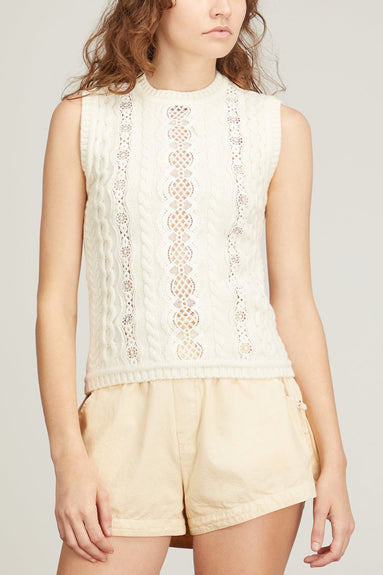 Sea Tops Dentelle Knit Tank Top in Arctic Sea Dentelle Knit Tank Top in Arctic