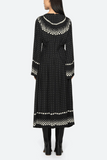 Sea Elly Polka Print Bell Sleeve Dress in Black