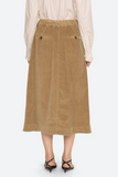 Sea Garrett Corduroy Midi Skirt in Khaki
