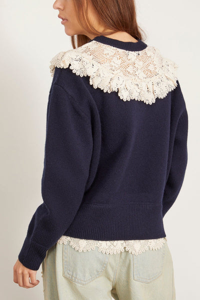 Sea Sweaters Kristeen Lace Sweater in Navy Kristeen Lace Sweater in Navy