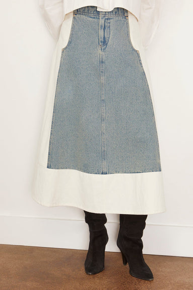 Sea Skirts Liam Pieced Denim Skirt in Blue Liam Pieced Denim Skirt in Blue