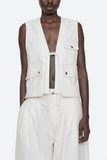Sea Lois Twill Vest in Cream