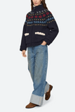 Sea Preston Knit Sherpa Lined Jacket in Navy