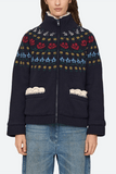 Sea Preston Knit Sherpa Lined Jacket in Navy