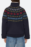 Sea Preston Knit Sherpa Lined Jacket in Navy