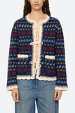 Sea Preston Knit Tie Front Cardigan in Navy